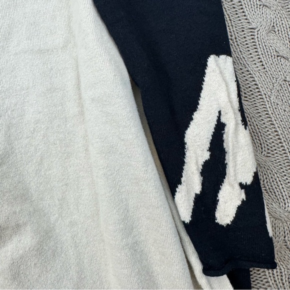 Lisa Todd Lightweight Intarsia "Misbehaving" Cashmere Blend V-Neck Sweater ~ S - Picture 14 of 15